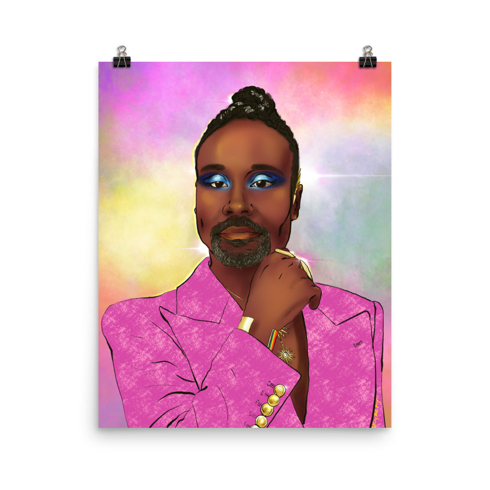 Queer icon illustration with dramatic styling