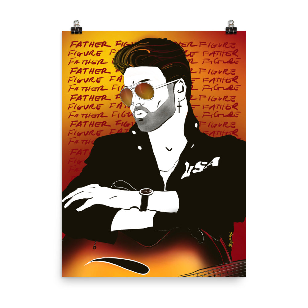 Leather jacket and guitar George Michael illustration