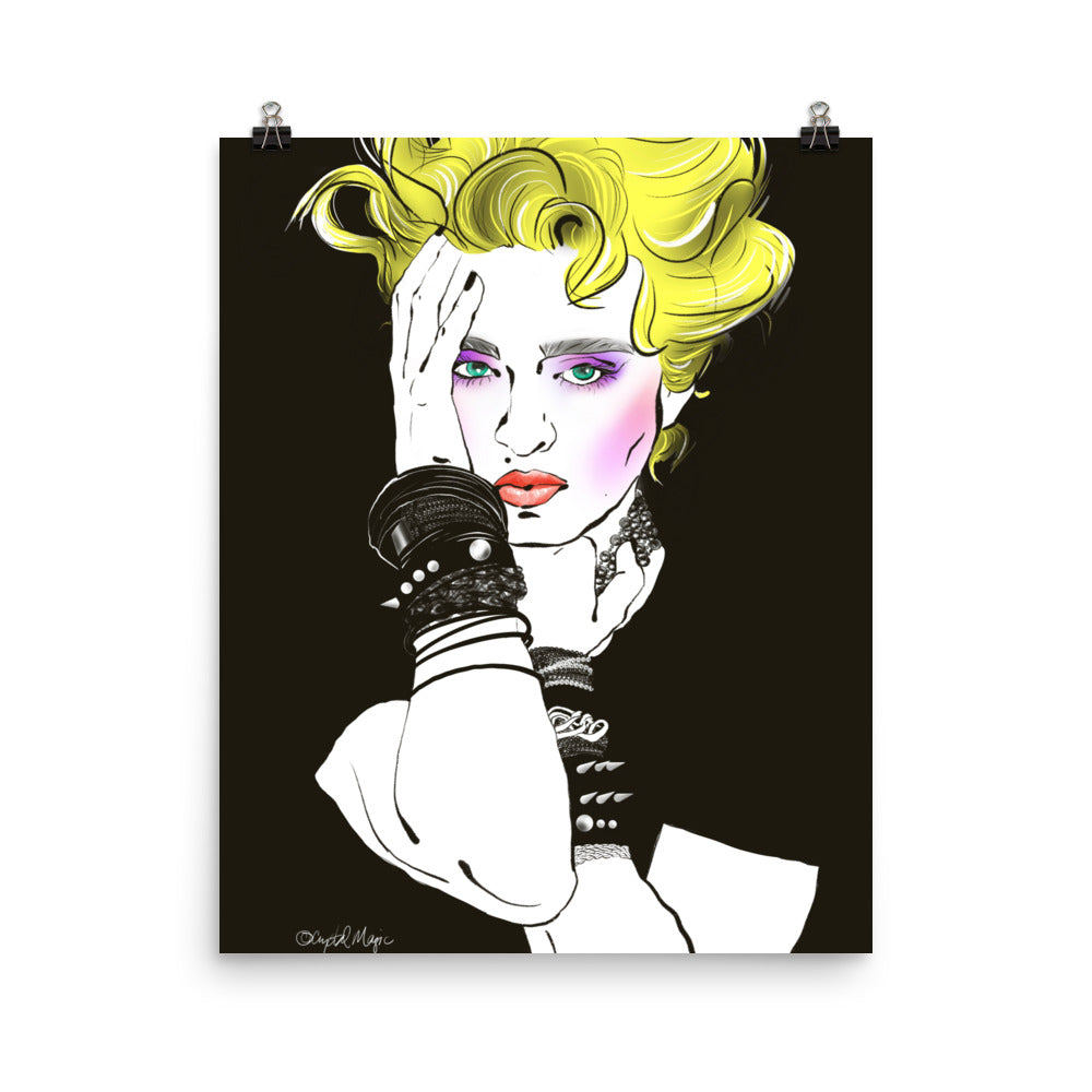 Pop‑art Madonna print minimal color palette