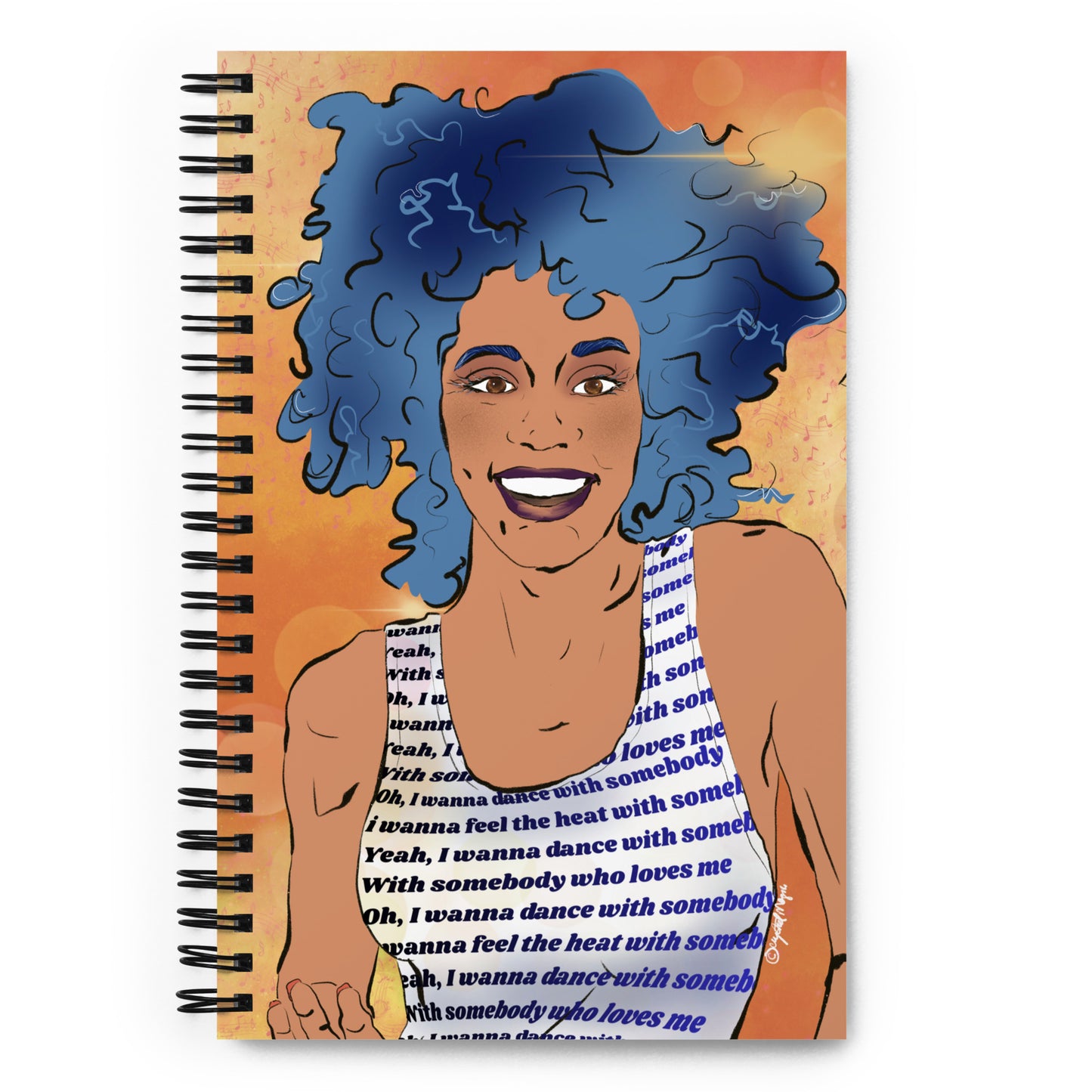 Lyric tank top Whitney Houston notebook cover
