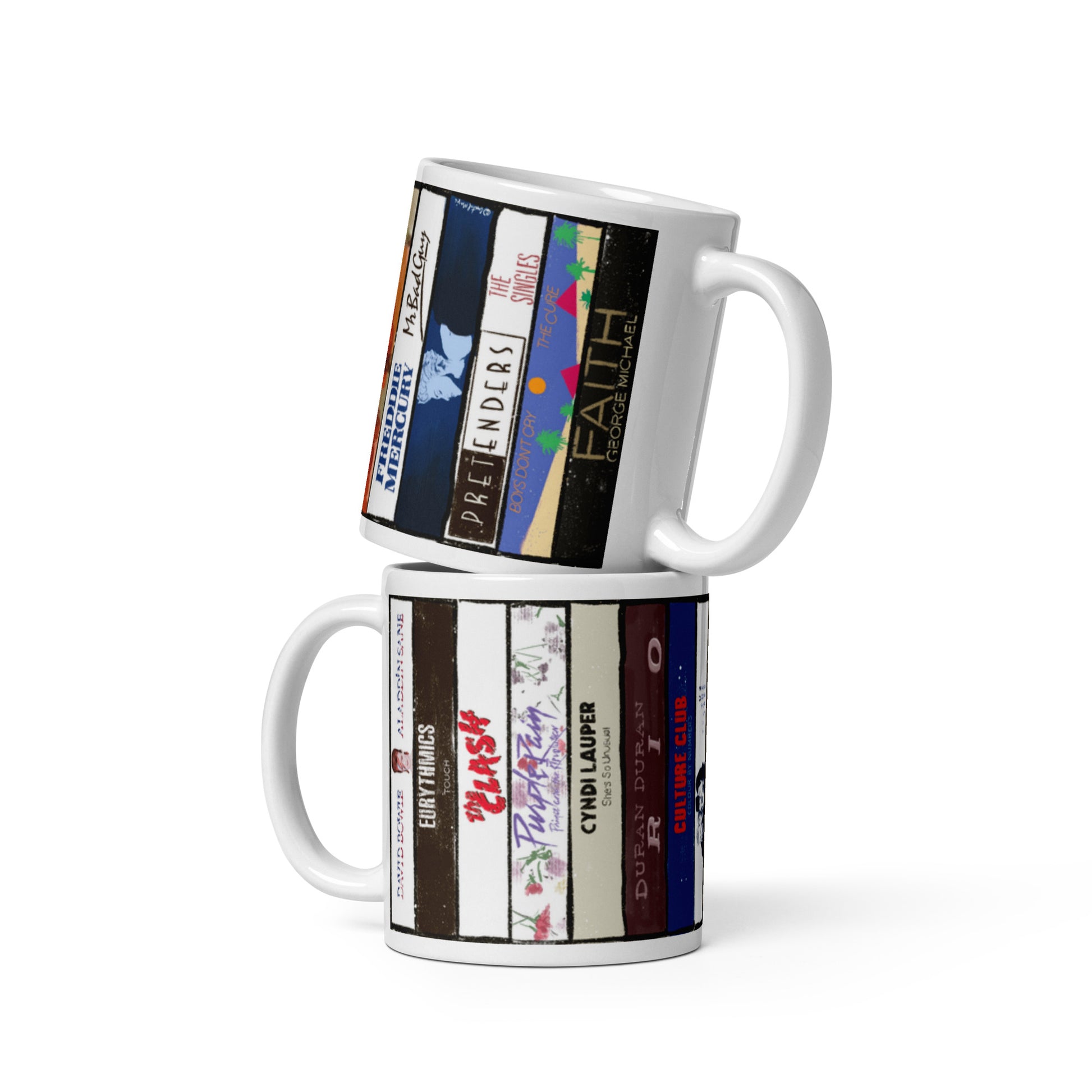 Retro music cassette pop‑art coffee mug