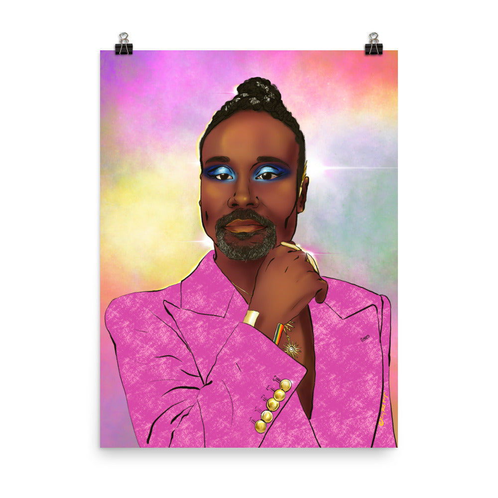 Queer icon illustration with dramatic styling