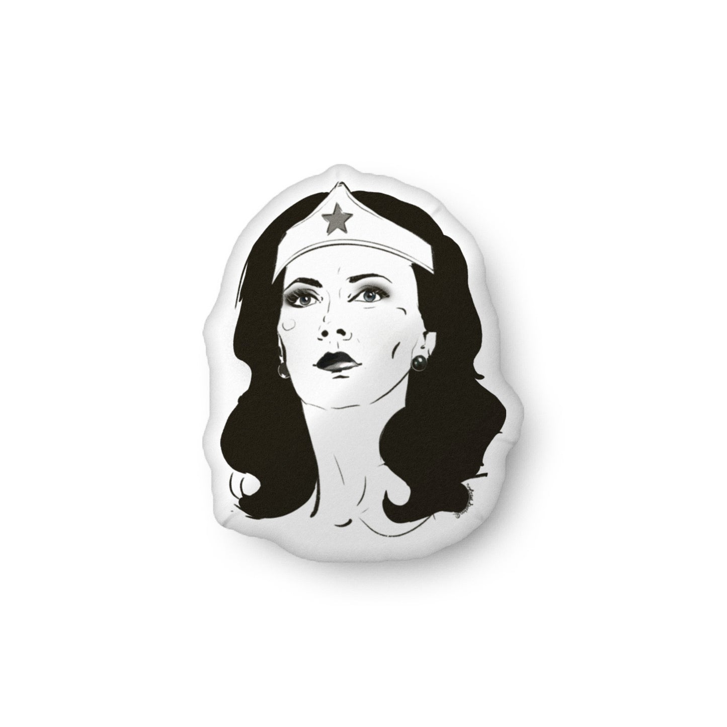 Superhero throw pillow featuring Wonder Woman illustration