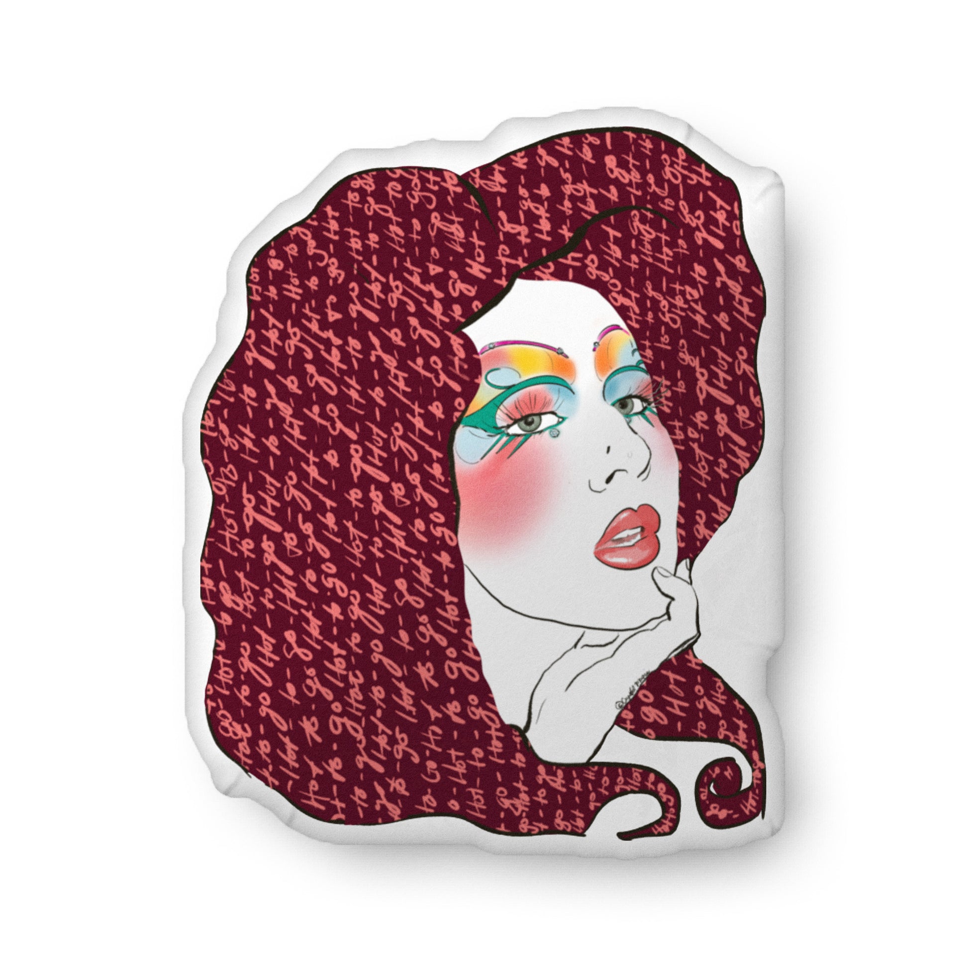 “Hot to Go” throw pillow with vibrant colors

