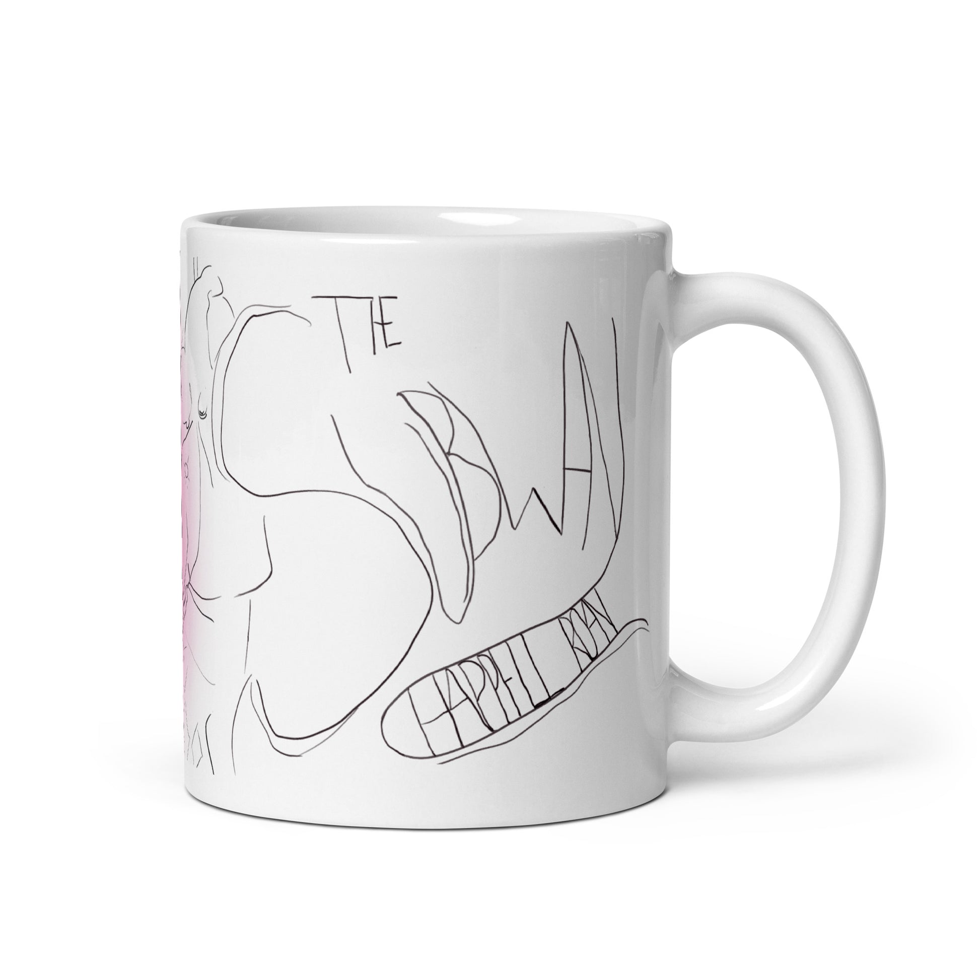 Pop‑art subway car wraparound mug design
