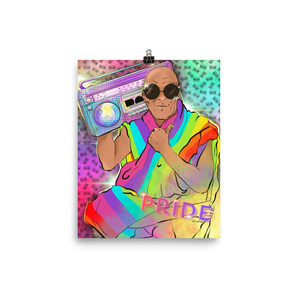 PRIDE rainbow illustration of Dalai Lama
