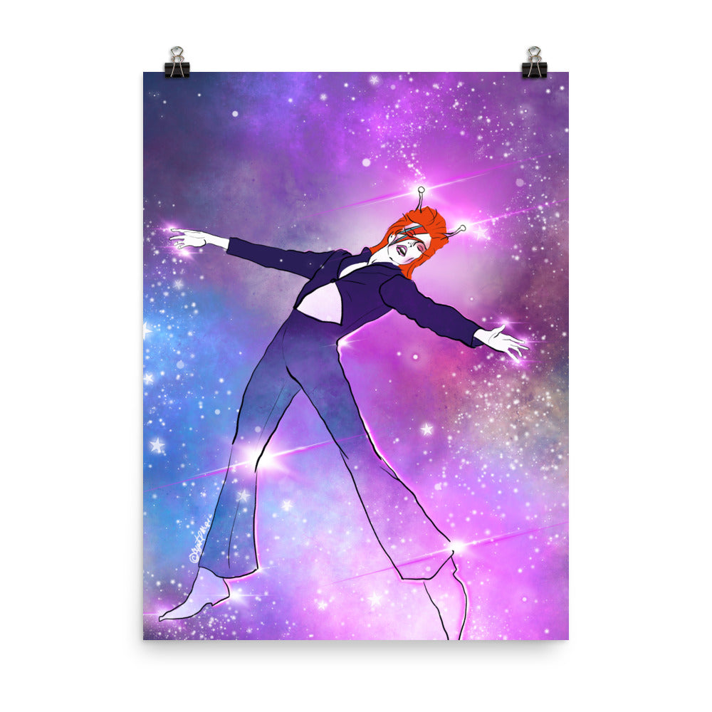 Ziggy Stardust lightning bolt alien antenna art