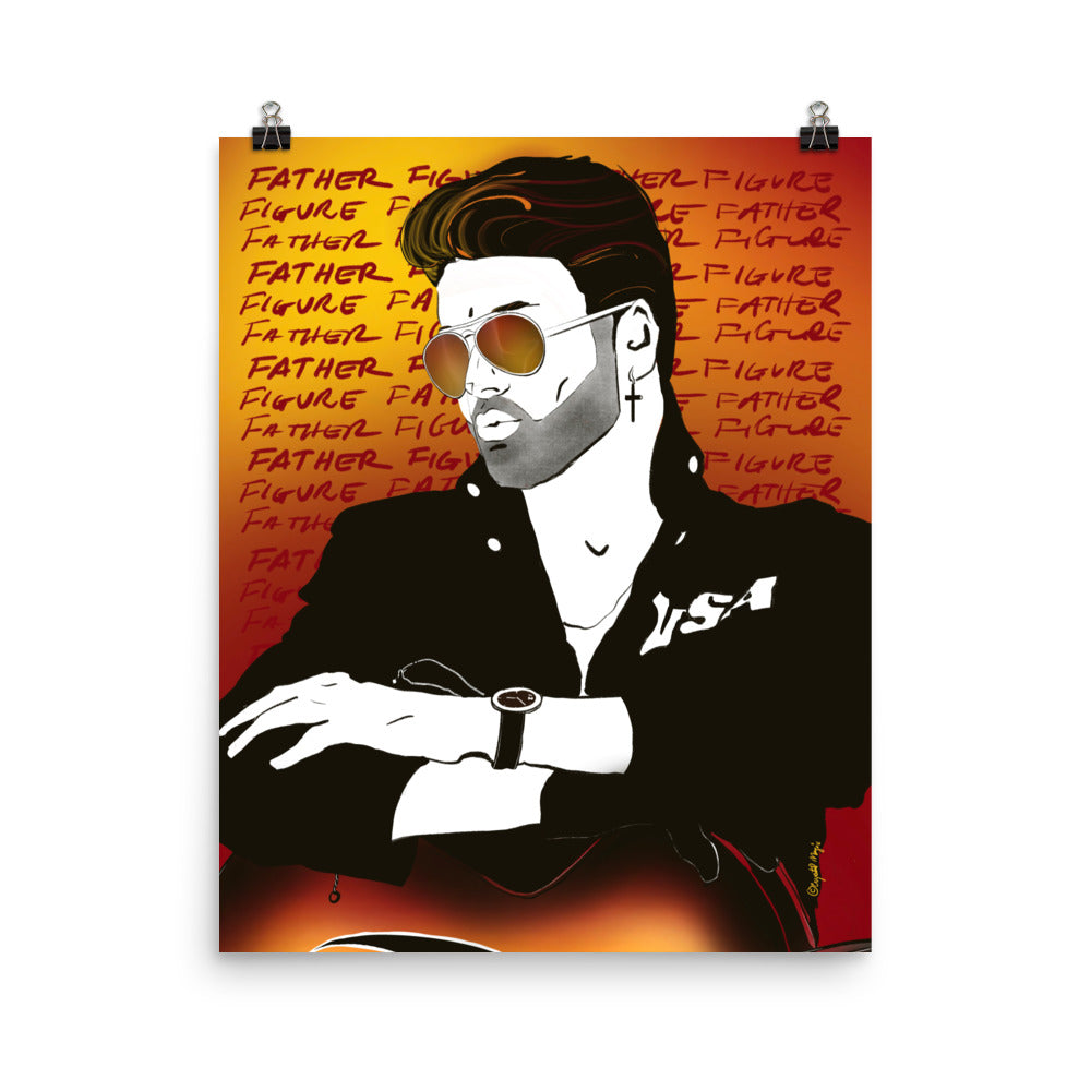 Leather jacket and guitar George Michael illustration