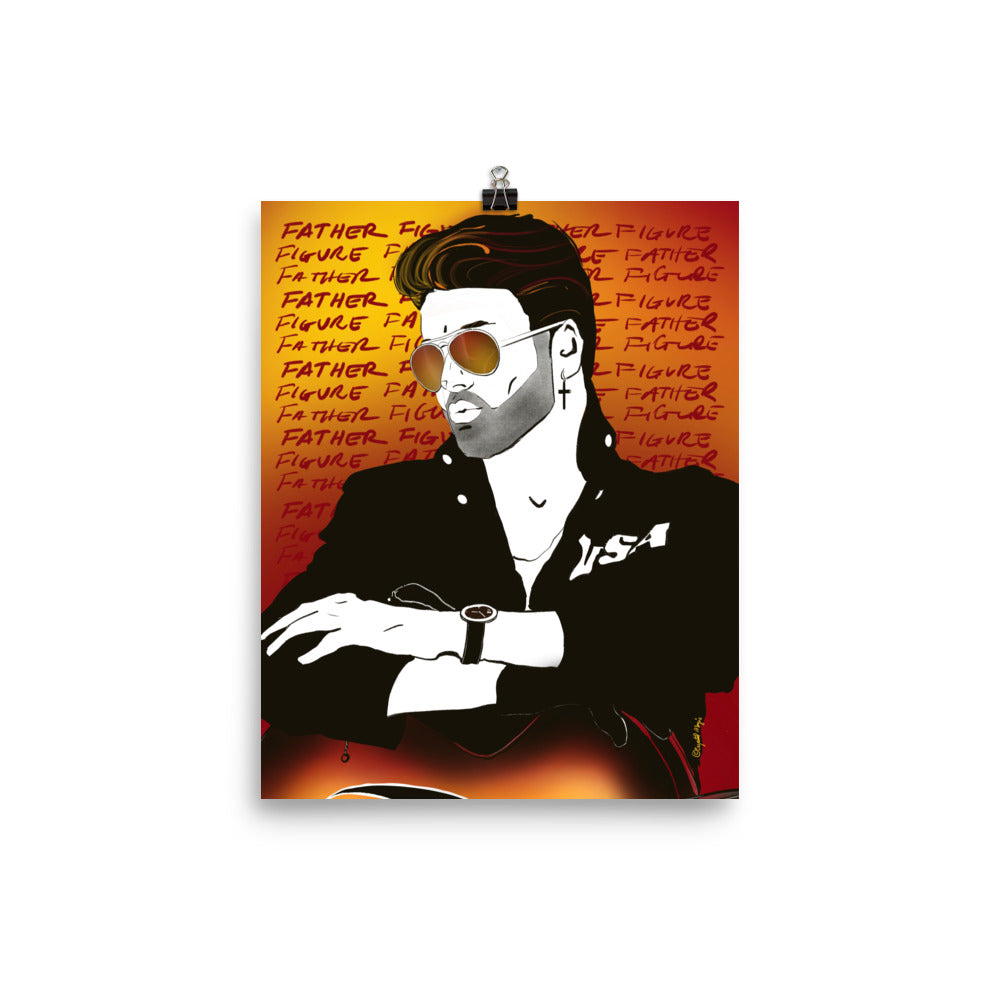 Leather jacket and guitar George Michael illustration