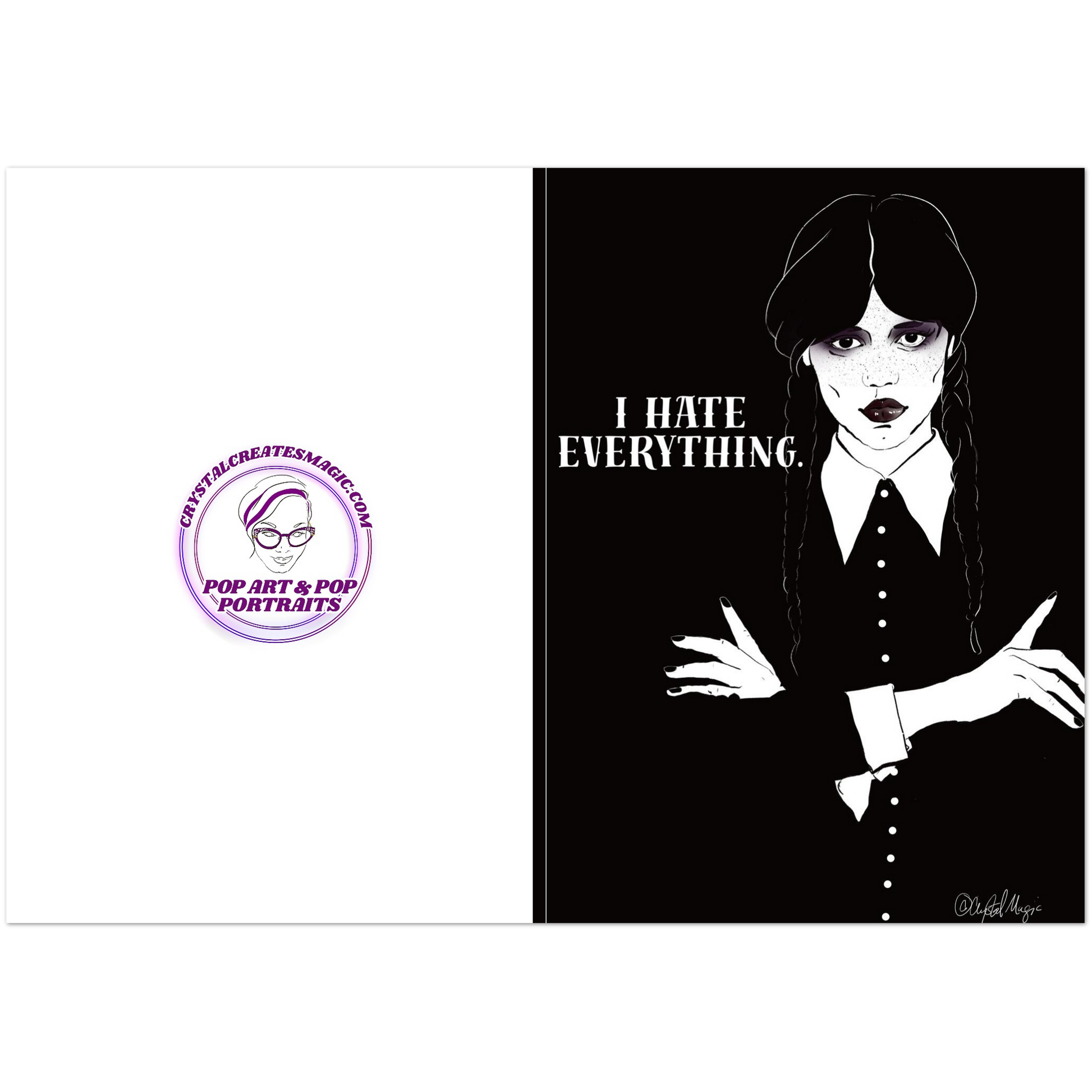 Wednesday Addams card pack I hate everything except you
