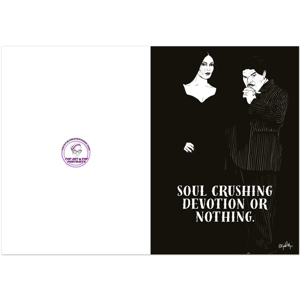 Crystal Creates Magic Morticia and Gomez illustration

