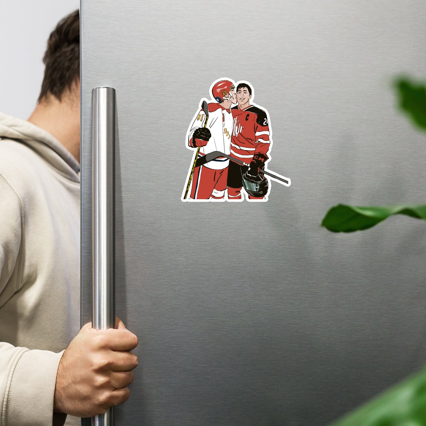 Cute flirty Ilia licking Shane’s face illustration magnet