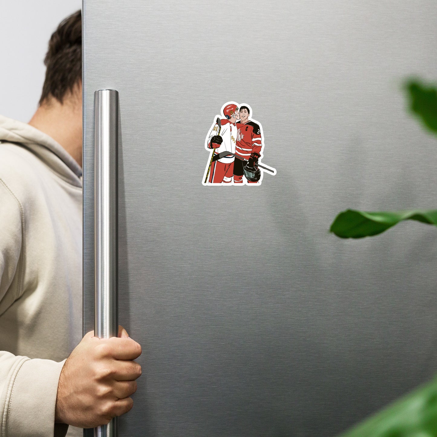 Cute flirty Ilia licking Shane’s face illustration magnet