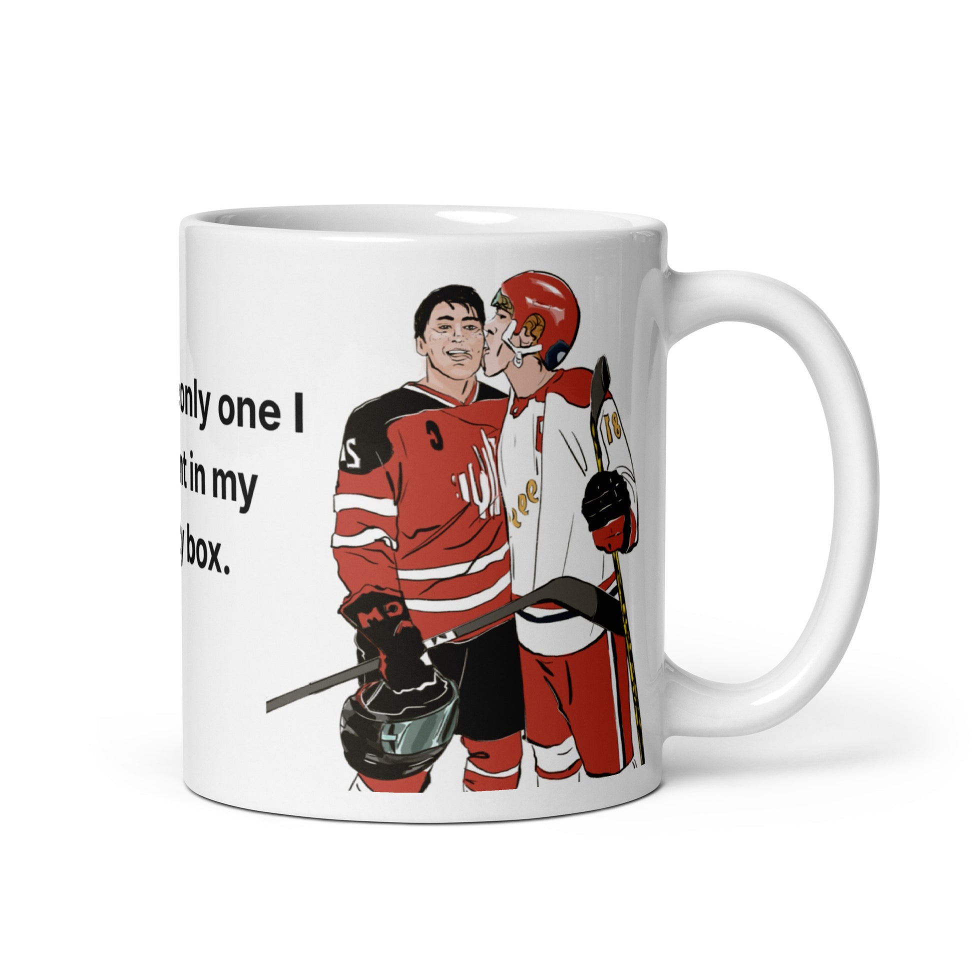 Cute flirty Ilia licking Shane’s face illustration on mug