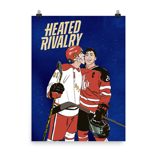 Hockey romance poster with Heated Rivalry logo