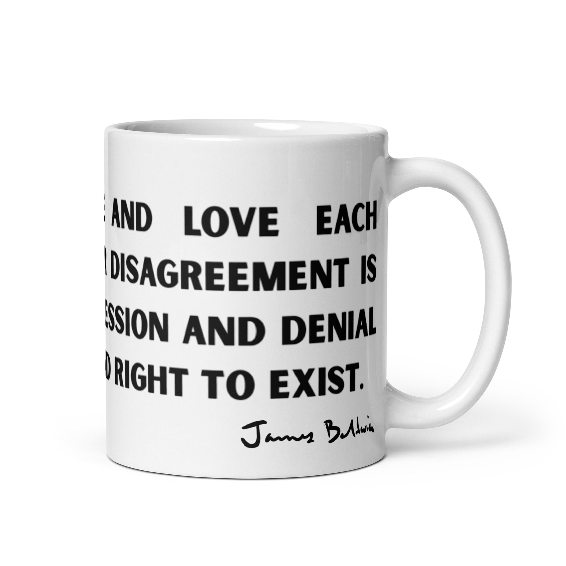 Baldwin portrait coffee cup in graphic style
