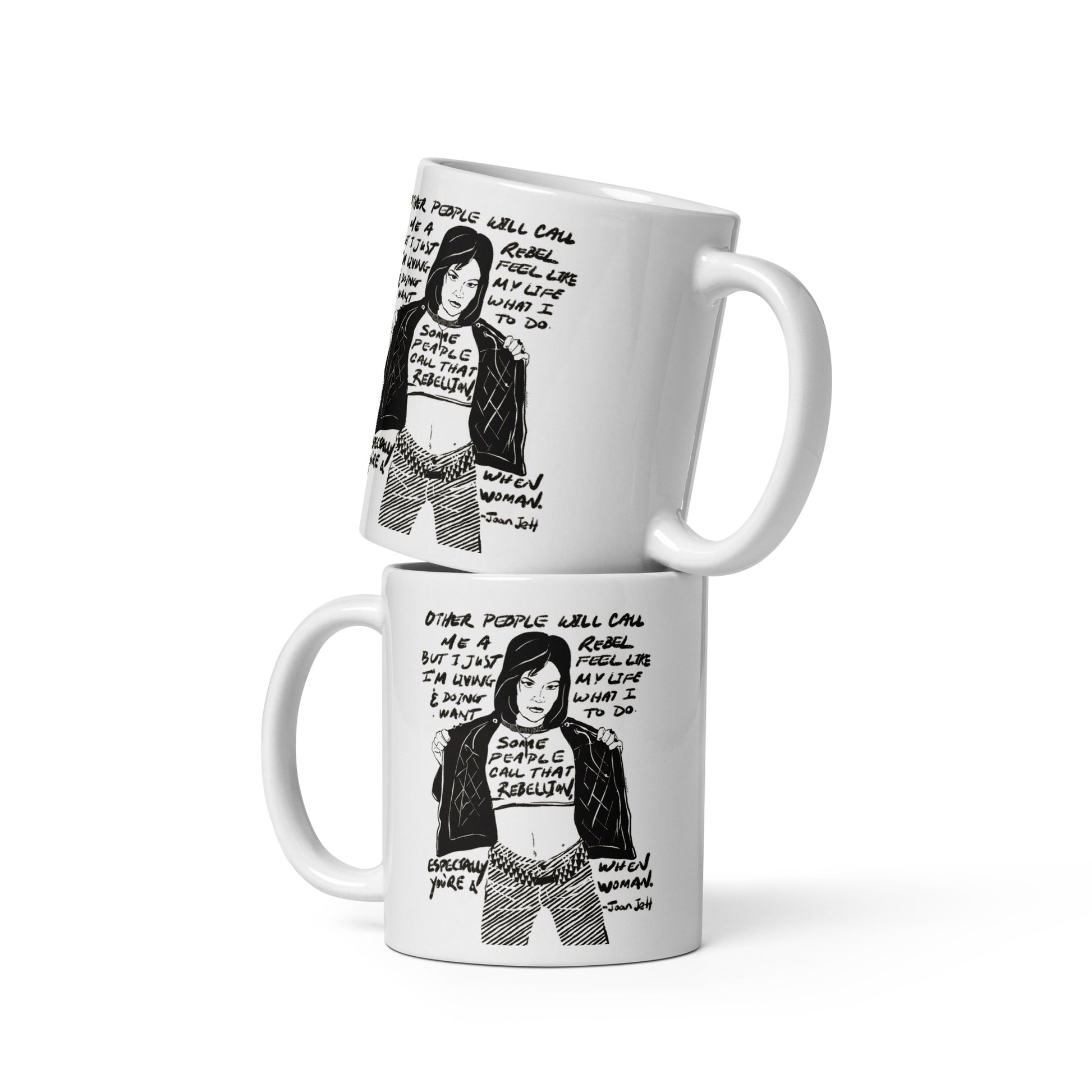 Joan Jett quote mug black and white
