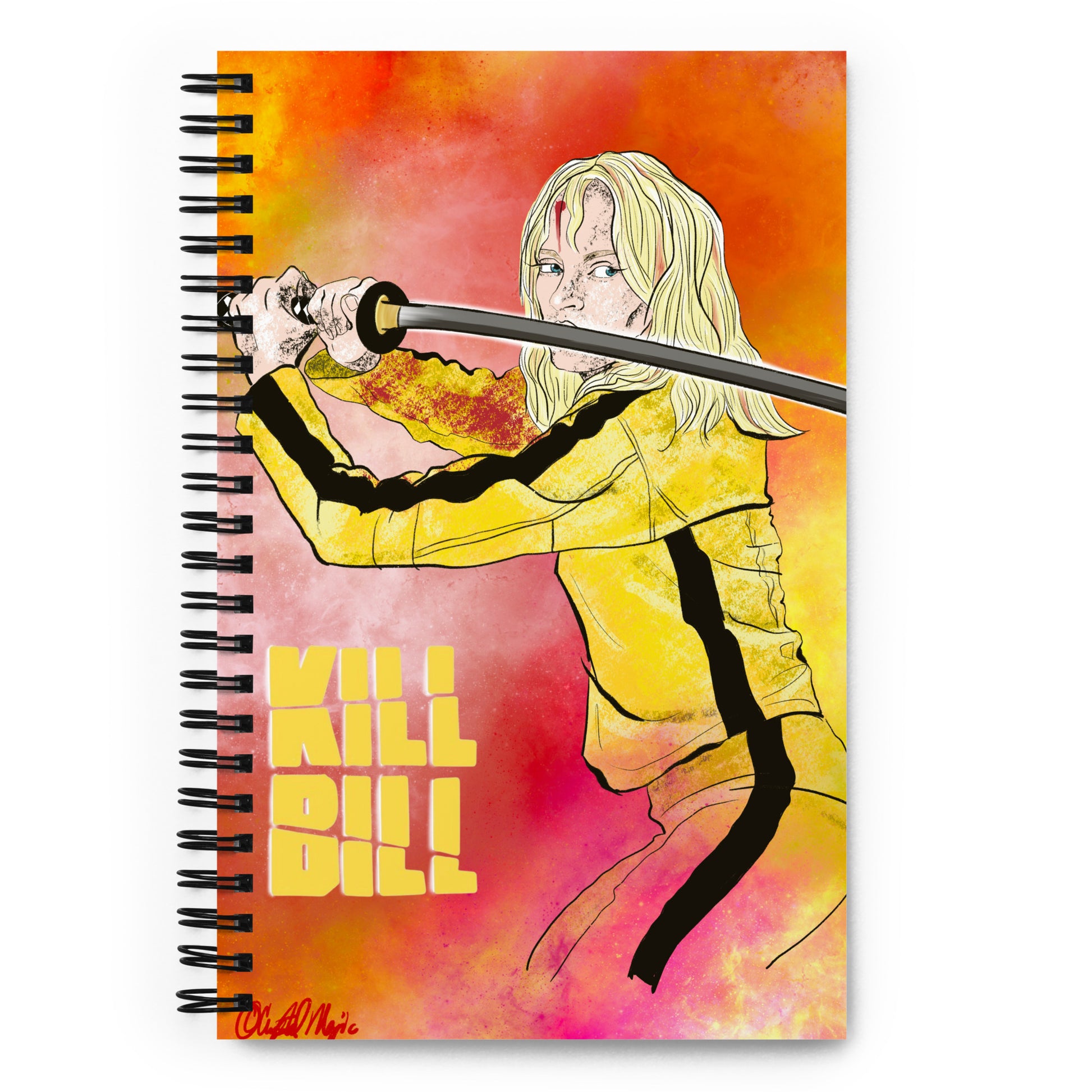 Beatrix Kiddo sword raised Kill Bill notebook design