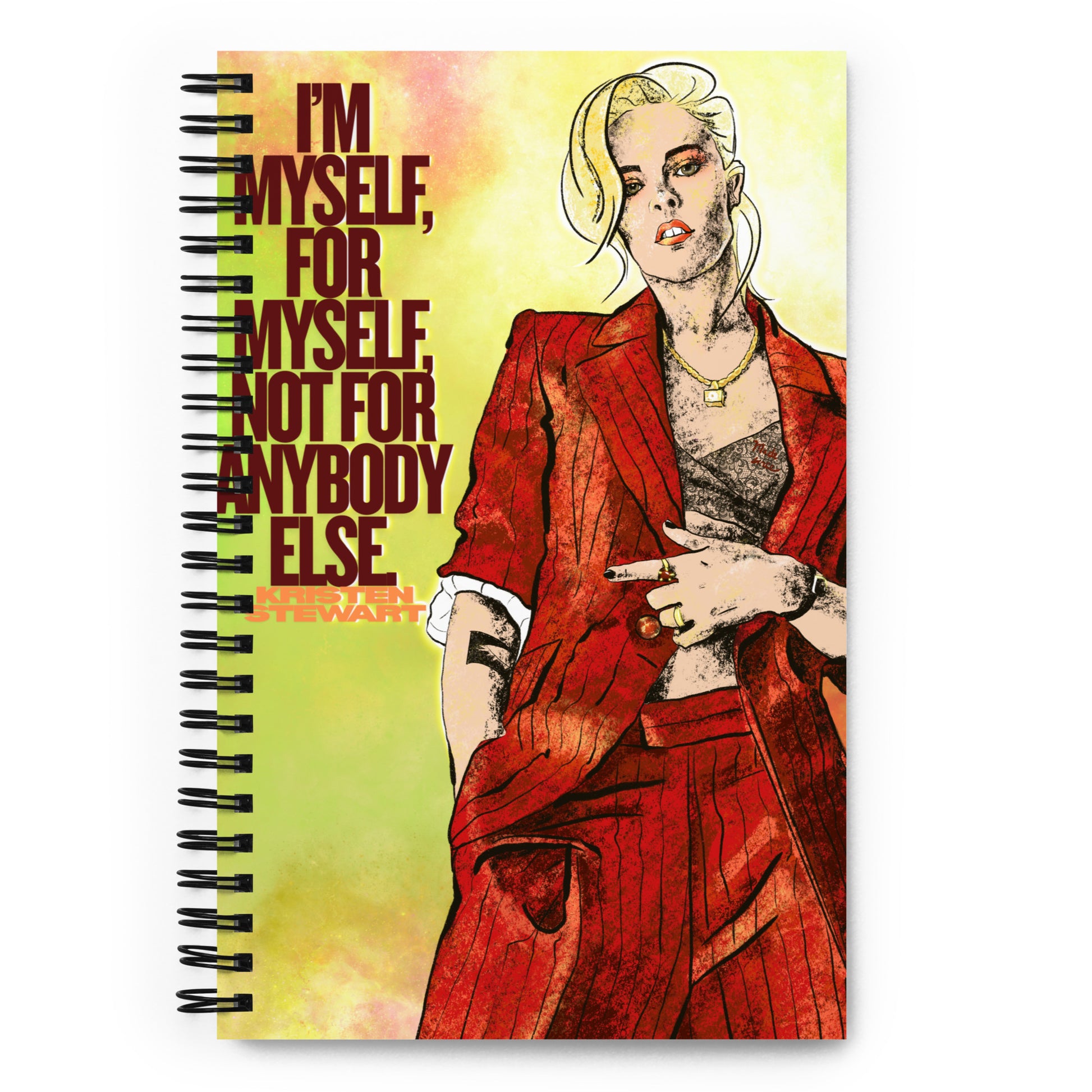 Bright green and pink queer journal design
