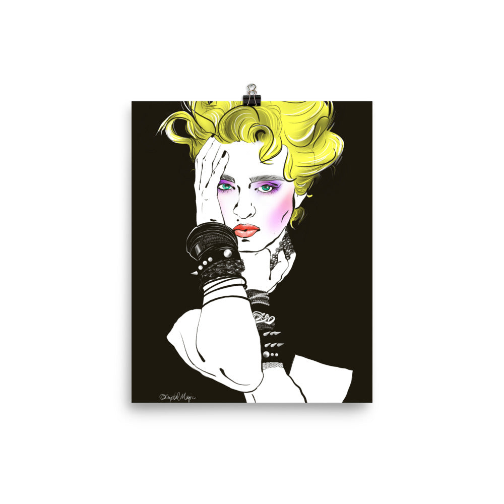 Studded leather cuffs and rubber bracelets Madonna art

