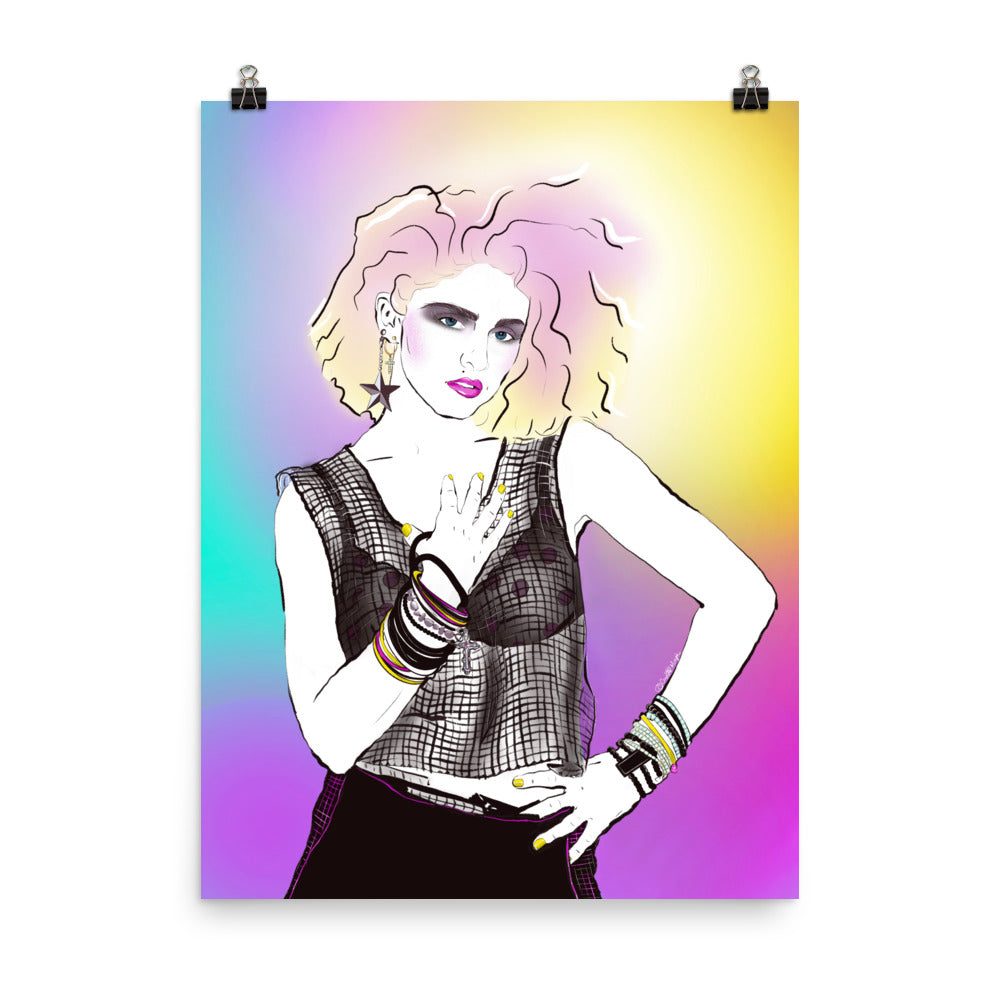 80s Madonna poster with rubber bracelets