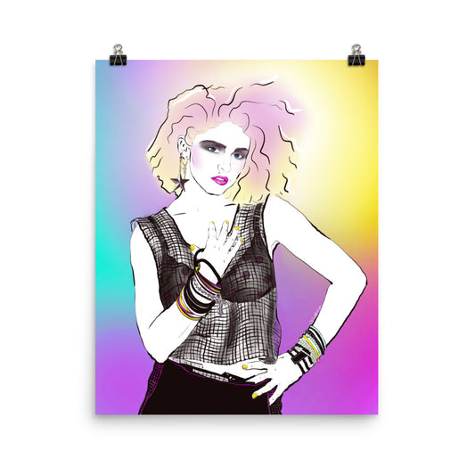 80s Madonna poster with rubber bracelets
