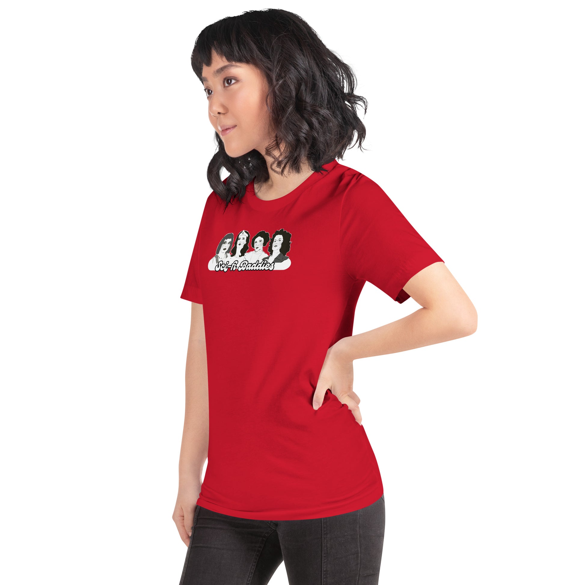 Pop‑culture baddies graphic tee featuring iconic female characters