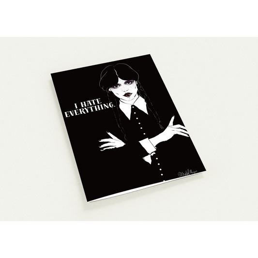 Wednesday Addams card pack I hate everything except you